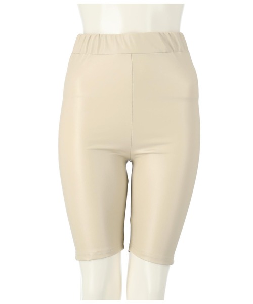 ANAP（アナップ）の「フェイクレザーバイカーレギンス（レギンス/スパッツ・レディース・ライトベージュ/ブラック・FREE）」の10枚目の写真