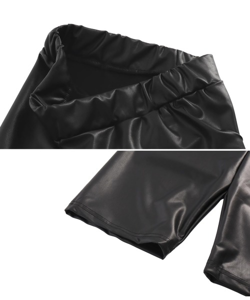 ANAP（アナップ）の「フェイクレザーバイカーレギンス（レギンス/スパッツ・レディース・ライトベージュ/ブラック・FREE）」の12枚目の写真