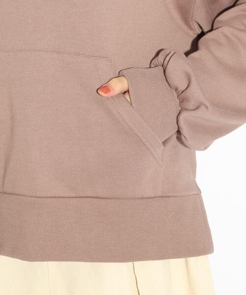 PINK-latte(ピンクラテ)の「◆裏毛くま耳ワンポイントパーカー(パーカー・キッズ・ダークブラウン/ベージュ/アイボリー・15 /14/16)」の7枚目の写真