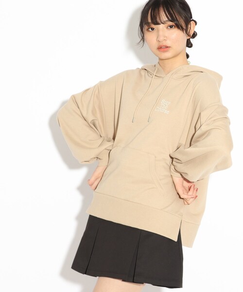 PINK-latte(ピンクラテ)の「◆裏毛くま耳ワンポイントパーカー(パーカー・キッズ・ダークブラウン/ベージュ/アイボリー・15 /14/16)」の17枚目の写真