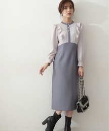 PROPORTION BODY DRESSING | バイカラーラッフルタイトワンピース / 1213140100(ワンピース)