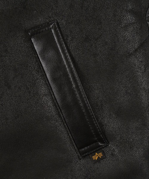 Alpha Industries（アルファインダストリーズ）の「【ALPHA INDUSTRIES/アルファ インダストリーズ】B-3 FAKE MOUTON/ ボアブルゾン/フライトジャケット/ムートンジャケット（ムートンコート・メンズ・ダークブラウン/ブラック/ライトブラウン・M/L/XL）」の7枚目の写真