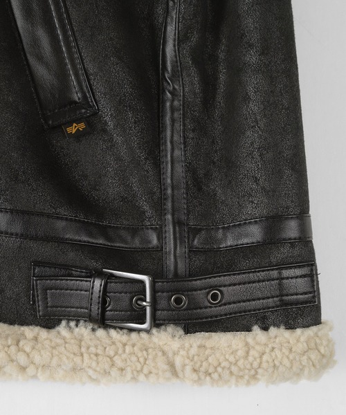 Alpha Industries（アルファインダストリーズ）の「【ALPHA INDUSTRIES/アルファ インダストリーズ】B-3 FAKE MOUTON/ ボアブルゾン/フライトジャケット/ムートンジャケット（ムートンコート・メンズ・ダークブラウン/ブラック/ライトブラウン・M/L/XL）」の8枚目の写真