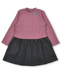 BeBe（ベベ）の「BeBe/【お揃い】ケーブルジャガード切替ワンピース(90~150cm)（ワンピース・キッズ）」