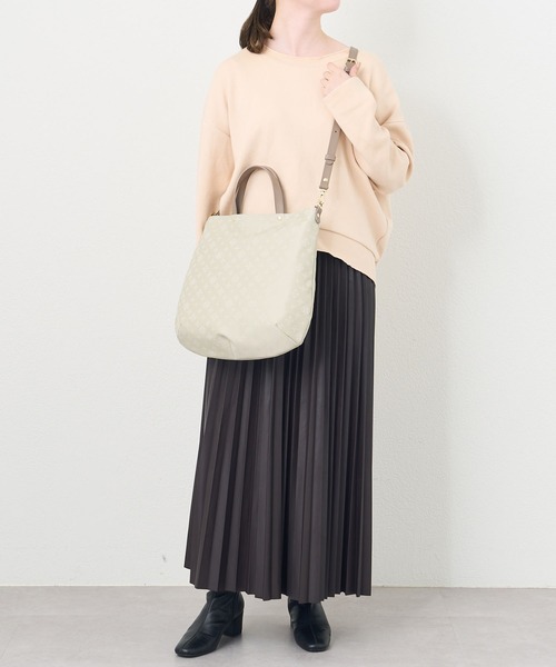 russet（ラシット）の「2WAYトートバッグ【ナイロンジャガード】(CE-595)（トートバッグ・レディース・グレー/アイボリー/パープル系その他/グレー×ピンク/ブラック×ブルー/グレー系その他/ブルー/ライトパープル/オレンジ/ピンク/グリーン・FREE）」の13枚目の写真