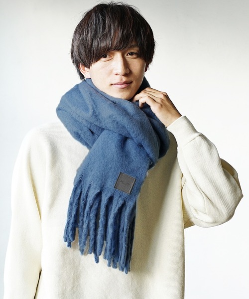 MinoriTY(マイノリティ)の「シャギーボリューム ルーズマフラー ビッグマフラー モヘアタッチ(マフラー・メンズ・ブラウン/ベージュ/ブラック/ブルー/グリーン・FREE)」の5枚目の写真