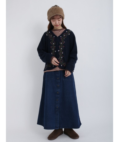 Samansa Mos2（サマンサ モスモス）の「スムースボーダーTシャツ（Tシャツ/カットソー・レディース・オフホワイト/グリーン/ピンク/ミント・ﾌﾘ-）」の12枚目の写真