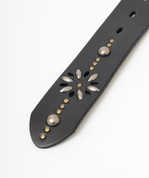 FUNALIVE（ファンアライブ）の「recurrence スタッズレザーベルト（ベルト・メンズ・ダークブラウン/ブラック/ブラック系/ダークブラウン系・FREE）」の6枚目の写真