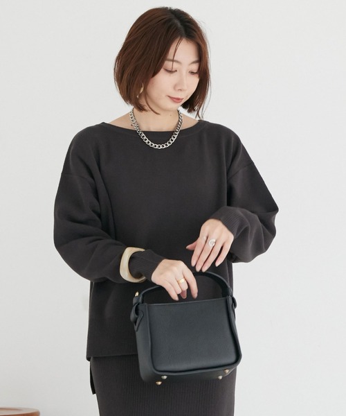 ボートネックＢＩＧニット＋リブタイトスカート