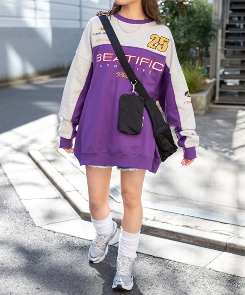 WEGO(ウィゴー)の「WEGO/レーシング刺繍スウェット(スウェット・レディース・ネイビー/パープル・FREE)」の14枚目の写真