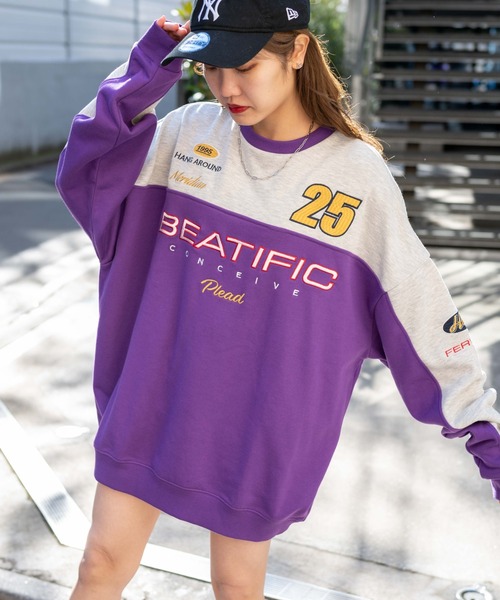 WEGO(ウィゴー)の「WEGO/レーシング刺繍スウェット(スウェット・レディース・ネイビー/パープル・FREE)」の10枚目の写真