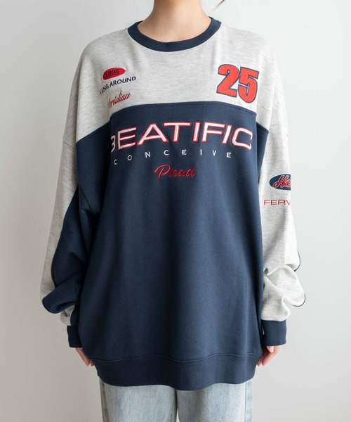 WEGO(ウィゴー)の「WEGO/レーシング刺繍スウェット(スウェット・レディース・ネイビー/パープル・FREE)」の16枚目の写真