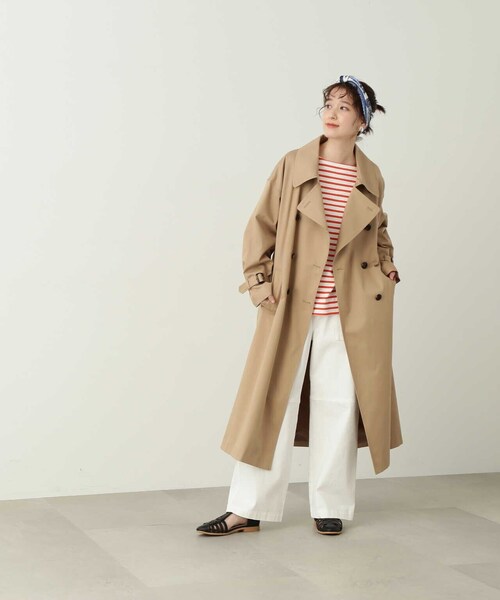 N.（N. Natural Beauty Basic）（エヌエヌナチュラルビューティーベーシック）の「【S Size Line】◆オーバーサイズツイルトレンチコート（トレンチコート・レディース・ベージュ/カーキ・SMALL/MEDIUM）」の11枚目の写真