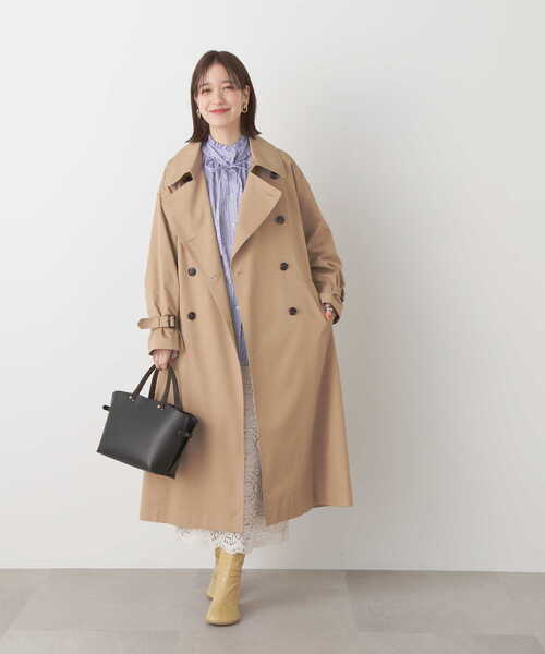 N.（N. Natural Beauty Basic）（エヌエヌナチュラルビューティーベーシック）の「【S Size Line】◆オーバーサイズツイルトレンチコート（トレンチコート・レディース・ベージュ/カーキ・SMALL/MEDIUM）」の13枚目の写真