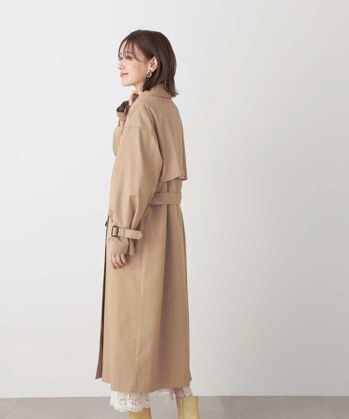 N.（N. Natural Beauty Basic）（エヌエヌナチュラルビューティーベーシック）の「【S Size Line】◆オーバーサイズツイルトレンチコート（トレンチコート・レディース・ベージュ/カーキ・SMALL/MEDIUM）」の14枚目の写真