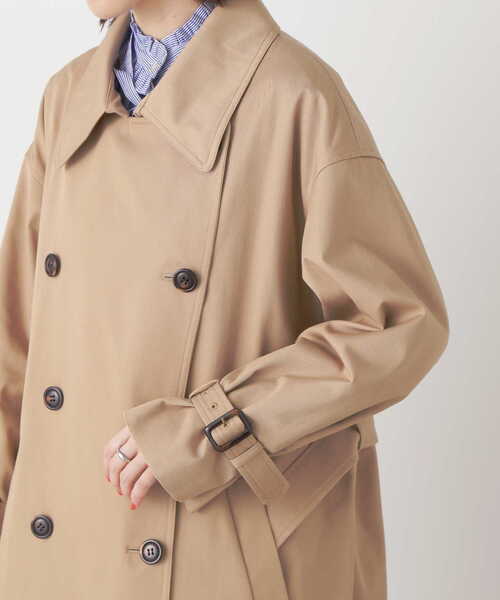 N.（N. Natural Beauty Basic）（エヌエヌナチュラルビューティーベーシック）の「【S Size Line】◆オーバーサイズツイルトレンチコート（トレンチコート・レディース・ベージュ/カーキ・SMALL/MEDIUM）」の20枚目の写真