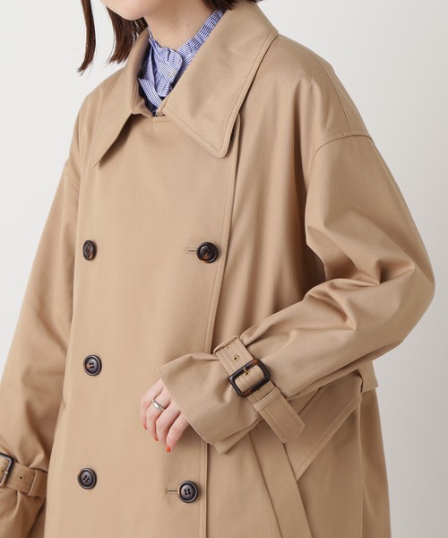 N.（N. Natural Beauty Basic）（エヌエヌナチュラルビューティーベーシック）の「【S Size Line】◆オーバーサイズツイルトレンチコート（トレンチコート・レディース・ベージュ/カーキ・SMALL/MEDIUM）」の7枚目の写真