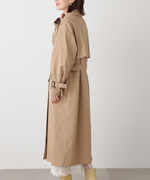 N.（N. Natural Beauty Basic）（エヌエヌナチュラルビューティーベーシック）の「【S Size Line】◆オーバーサイズツイルトレンチコート（トレンチコート・レディース・ベージュ/カーキ・SMALL/MEDIUM）」の4枚目の写真