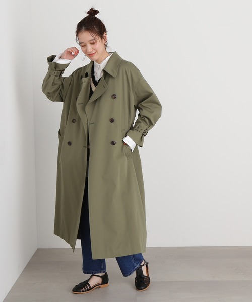 N.（N. Natural Beauty Basic）（エヌエヌナチュラルビューティーベーシック）の「【S Size Line】◆オーバーサイズツイルトレンチコート（トレンチコート・レディース・ベージュ/カーキ・SMALL/MEDIUM）」の6枚目の写真