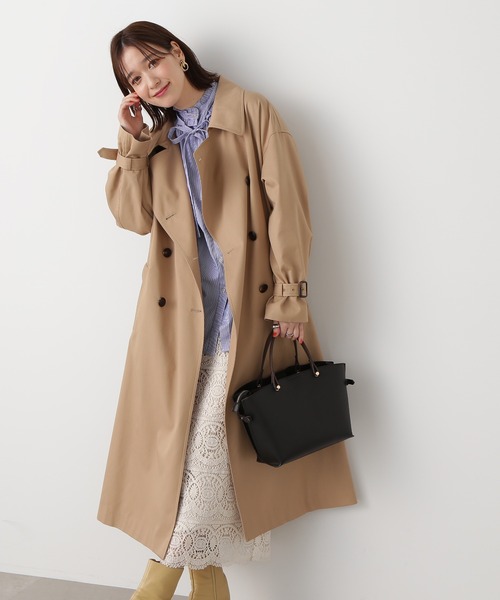 N.（N. Natural Beauty Basic）（エヌエヌナチュラルビューティーベーシック）の「【S Size Line】◆オーバーサイズツイルトレンチコート（トレンチコート・レディース・ベージュ/カーキ・SMALL/MEDIUM）」の15枚目の写真