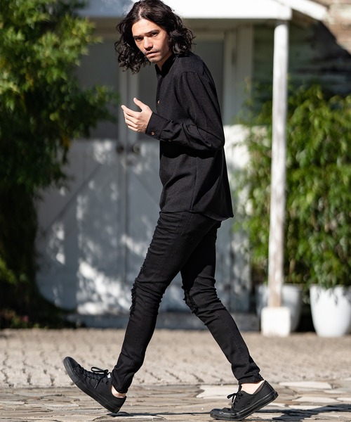 CAMBIO（カンビオ）の「mp10756-クラッシュスキニーデニムパンツ（デニムパンツ・メンズ・ホワイト/ブラック・L/LL/M）」の20枚目の写真