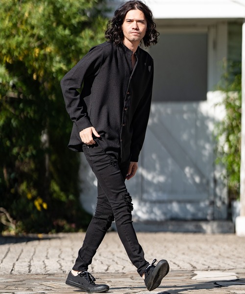 CAMBIO（カンビオ）の「mp10756-クラッシュスキニーデニムパンツ（デニムパンツ・メンズ・ホワイト/ブラック・L/LL/M）」の21枚目の写真