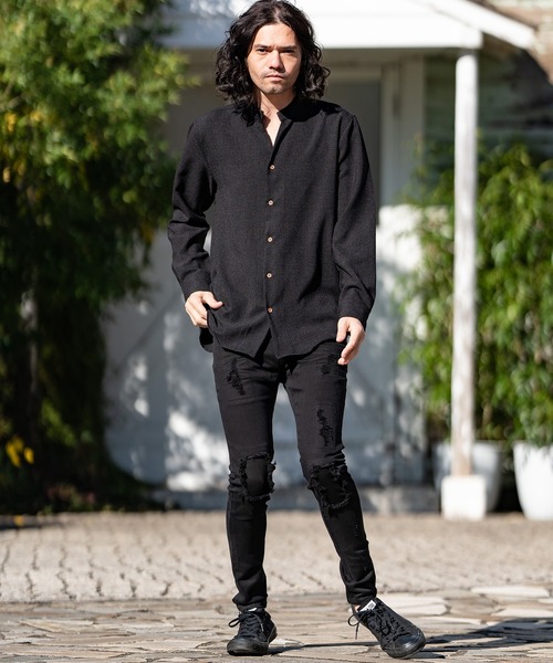 CAMBIO（カンビオ）の「mp10756-クラッシュスキニーデニムパンツ（デニムパンツ・メンズ・ホワイト/ブラック・L/LL/M）」の22枚目の写真