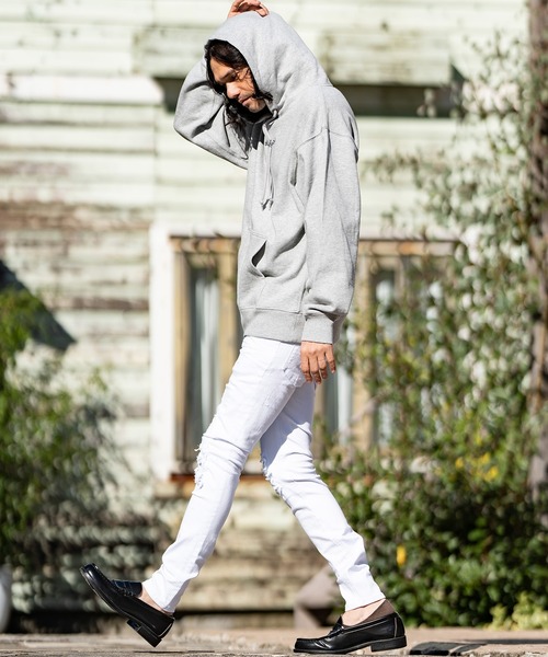 CAMBIO（カンビオ）の「mp10756-クラッシュスキニーデニムパンツ（デニムパンツ・メンズ・ホワイト/ブラック・L/LL/M）」の5枚目の写真