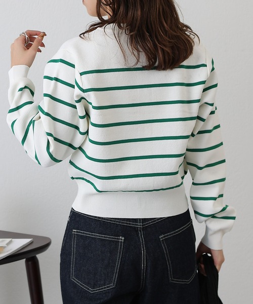 COLONY 2139（コロニートゥーワンスリーナイン）の「エステルヤーンボーダークロップドカーディガン（カーディガン/ボレロ・レディース・ホワイト/ホワイト系その他/ネイビー/ベージュ・FREE）」の22枚目の写真