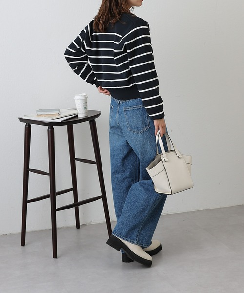 COLONY 2139（コロニートゥーワンスリーナイン）の「エステルヤーンボーダークロップドカーディガン（カーディガン/ボレロ・レディース・ホワイト/ホワイト系その他/ネイビー/ベージュ・FREE）」の19枚目の写真