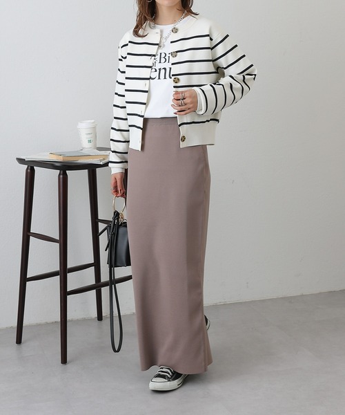 COLONY 2139（コロニートゥーワンスリーナイン）の「エステルヤーンボーダークロップドカーディガン（カーディガン/ボレロ・レディース・ホワイト/ホワイト系その他/ネイビー/ベージュ・FREE）」の9枚目の写真