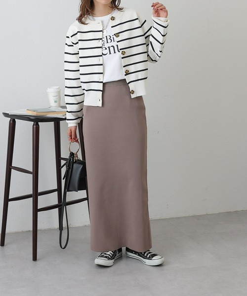 COLONY 2139（コロニートゥーワンスリーナイン）の「エステルヤーンボーダークロップドカーディガン（カーディガン/ボレロ・レディース・ホワイト/ホワイト系その他/ネイビー/ベージュ・FREE）」の12枚目の写真