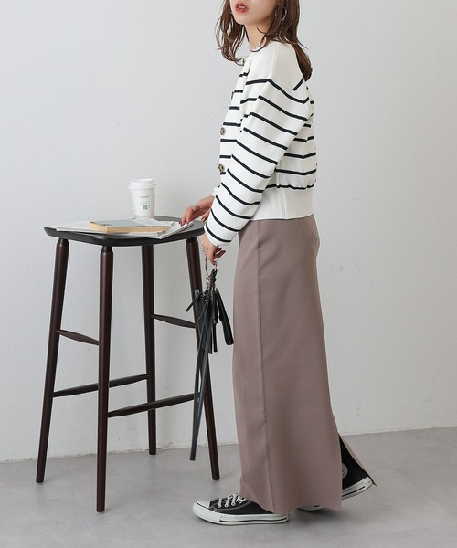 COLONY 2139（コロニートゥーワンスリーナイン）の「エステルヤーンボーダークロップドカーディガン（カーディガン/ボレロ・レディース・ホワイト/ホワイト系その他/ネイビー/ベージュ・FREE）」の10枚目の写真