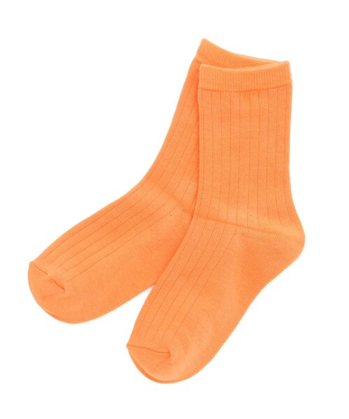 Ampersand（アンパサンド）の「無地ソックス（ソックス/靴下・キッズ・アイボリー/ピンク/オレンジ・18/24/15 /21）」の3枚目の写真