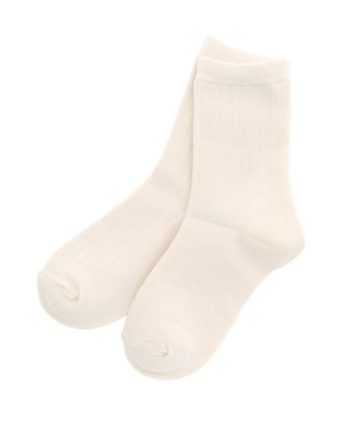 Ampersand（アンパサンド）の「無地ソックス（ソックス/靴下・キッズ・アイボリー/ピンク/オレンジ・18/24/15 /21）」の2枚目の写真