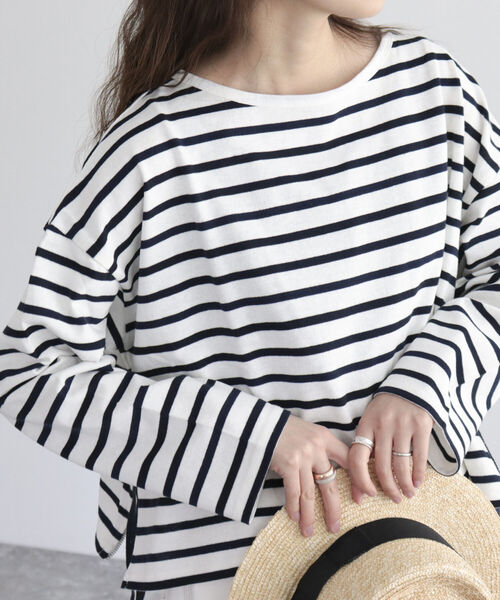 fredy emue（フレディエミュ）の「ボーダーサイドジッププルオーバーカットソー（Tシャツ/カットソー・レディース・ブルー系その他/ブルー系その他7/オレンジ系その他・38）」の16枚目の写真