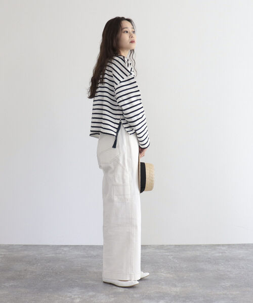 fredy emue（フレディエミュ）の「ボーダーサイドジッププルオーバーカットソー（Tシャツ/カットソー・レディース・ブルー系その他/ブルー系その他7/オレンジ系その他・38）」の18枚目の写真