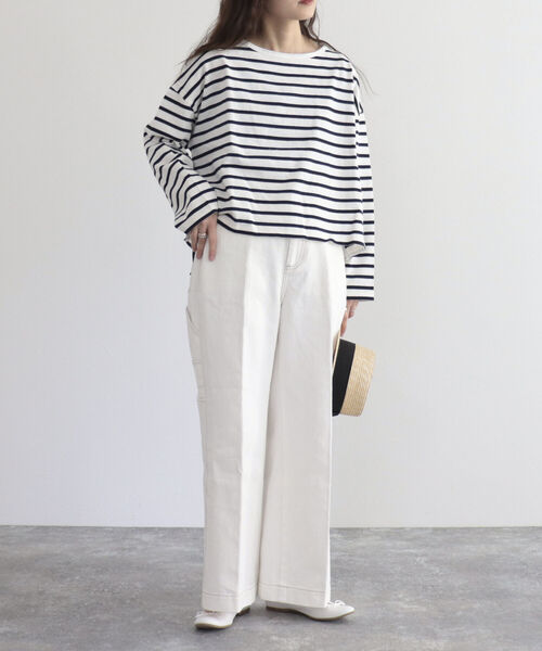 fredy emue（フレディエミュ）の「ボーダーサイドジッププルオーバーカットソー（Tシャツ/カットソー・レディース・ブルー系その他/ブルー系その他7/オレンジ系その他・38）」の19枚目の写真