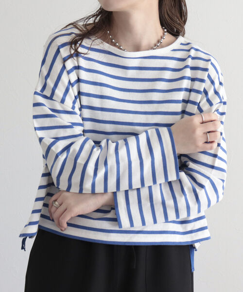 fredy emue（フレディエミュ）の「ボーダーサイドジッププルオーバーカットソー（Tシャツ/カットソー・レディース・ブルー系その他/ブルー系その他7/オレンジ系その他・38）」の22枚目の写真