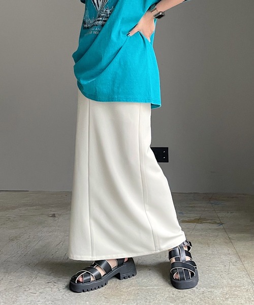 PAGEBOY(ページボーイ)の「モアラクフィットタイトスカート(スカート・レディース・オフホワイト/カーキ/ブラック/チャコールグレー/オレンジ系その他・S/M/L)」の6枚目の写真