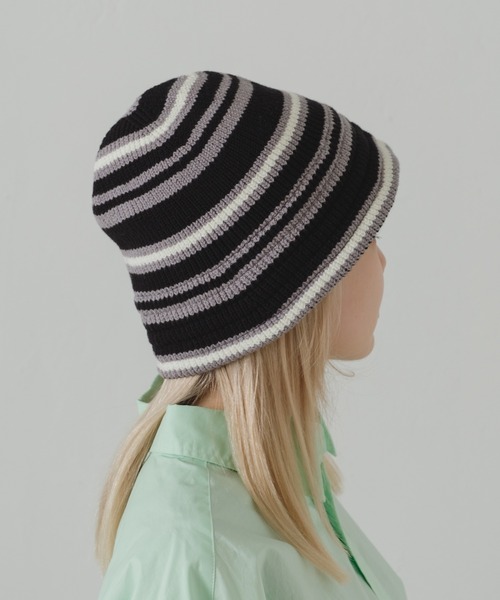 WHIMSIC（ウィムジック）の「【UNISEX】ニットメトロハット（ハット・メンズ・ブルー/ブラック系その他/ブラック/ホワイト/ベージュ・FREE）」の3枚目の写真