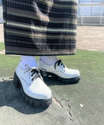 【R&E】レースアップ厚底モールドソールシューズ