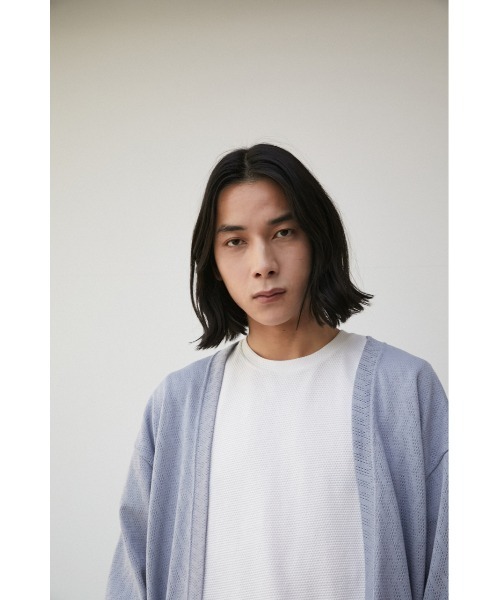 AZUL by moussy（アズールバイマウジー）の「SHEER CUT TOPPER/シアーカットトッパー（カーディガン/ボレロ・メンズ・ライトグレー/ブラック・MEDIUM/LARGE）」の17枚目の写真