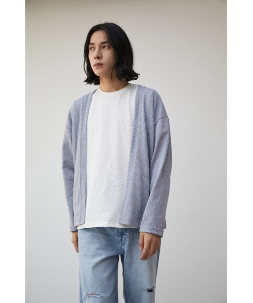 AZUL by moussy（アズールバイマウジー）の「SHEER CUT TOPPER/シアーカットトッパー（カーディガン/ボレロ・メンズ・ライトグレー/ブラック・MEDIUM/LARGE）」の20枚目の写真