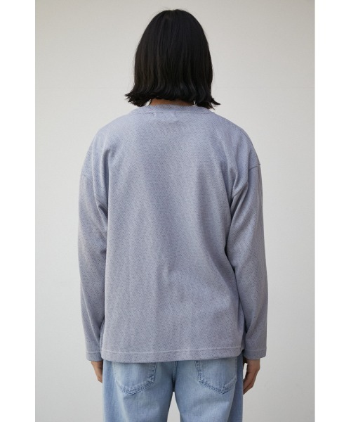 AZUL by moussy（アズールバイマウジー）の「SHEER CUT TOPPER/シアーカットトッパー（カーディガン/ボレロ・メンズ・ライトグレー/ブラック・MEDIUM/LARGE）」の12枚目の写真