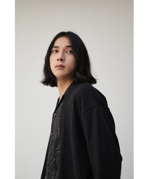 AZUL by moussy（アズールバイマウジー）の「SHEER CUT TOPPER/シアーカットトッパー（カーディガン/ボレロ・メンズ・ライトグレー/ブラック・MEDIUM/LARGE）」の13枚目の写真