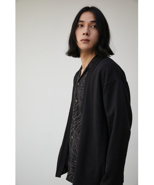 AZUL by moussy（アズールバイマウジー）の「SHEER CUT TOPPER/シアーカットトッパー（カーディガン/ボレロ・メンズ・ライトグレー/ブラック・MEDIUM/LARGE）」の16枚目の写真