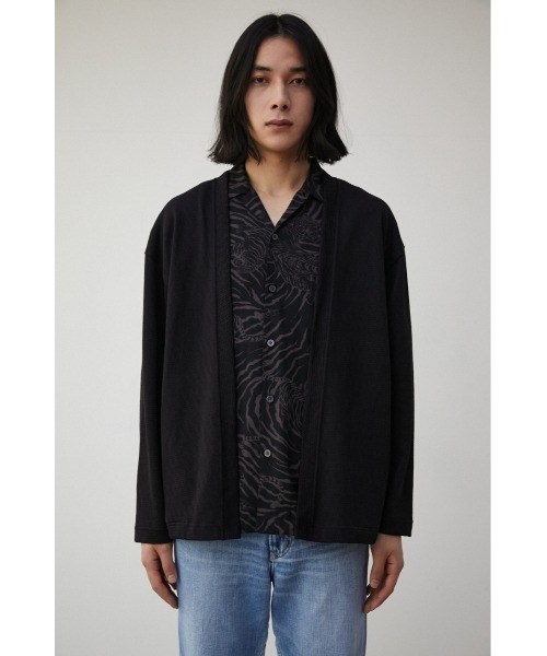 AZUL by moussy（アズールバイマウジー）の「SHEER CUT TOPPER/シアーカットトッパー（カーディガン/ボレロ・メンズ・ライトグレー/ブラック・MEDIUM/LARGE）」の7枚目の写真