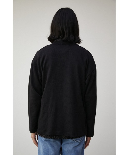 AZUL by moussy（アズールバイマウジー）の「SHEER CUT TOPPER/シアーカットトッパー（カーディガン/ボレロ・メンズ・ライトグレー/ブラック・MEDIUM/LARGE）」の9枚目の写真