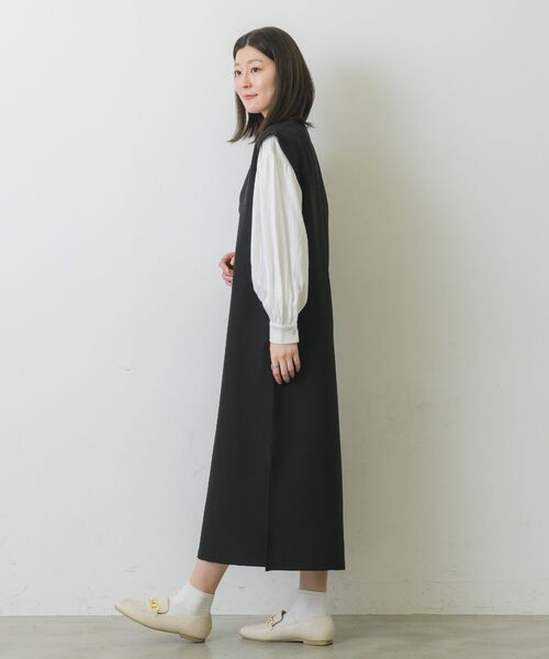RETRO GIRL(レトロガール)の「キーネックOPセット(ワンピース・レディース・ブラック/ベージュ/グリーン・FREE)」の5枚目の写真
